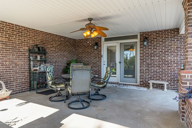 view of patio / terrace with ceiling fan