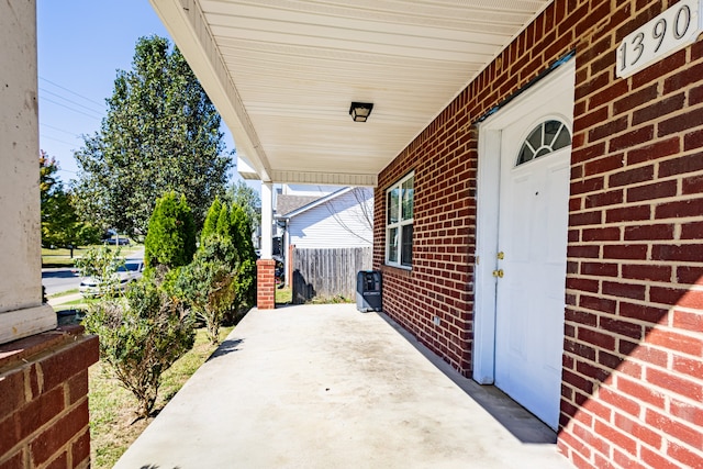 view of patio featuring covered porch