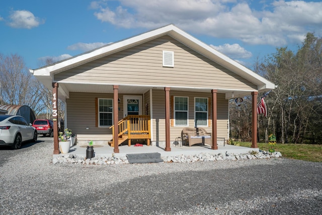 bungalow-style house with covered porch