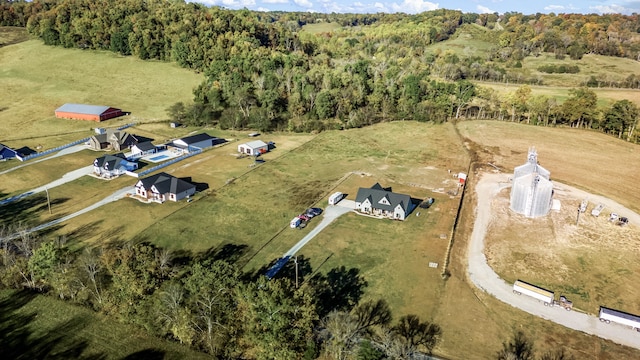 drone / aerial view featuring a rural view