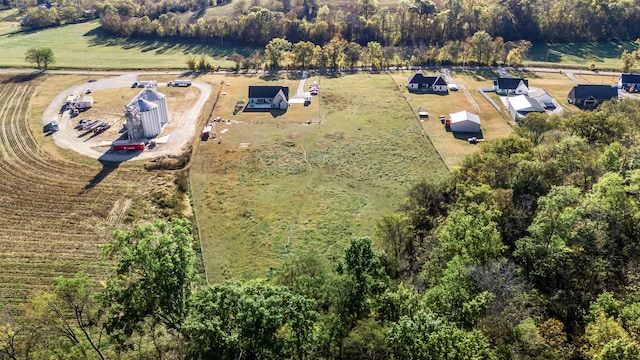 aerial view with a rural view