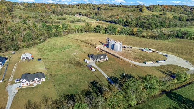 drone / aerial view with a rural view