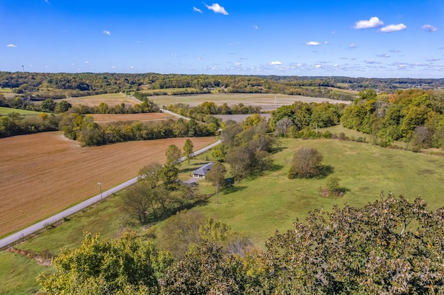 aerial view featuring a rural view