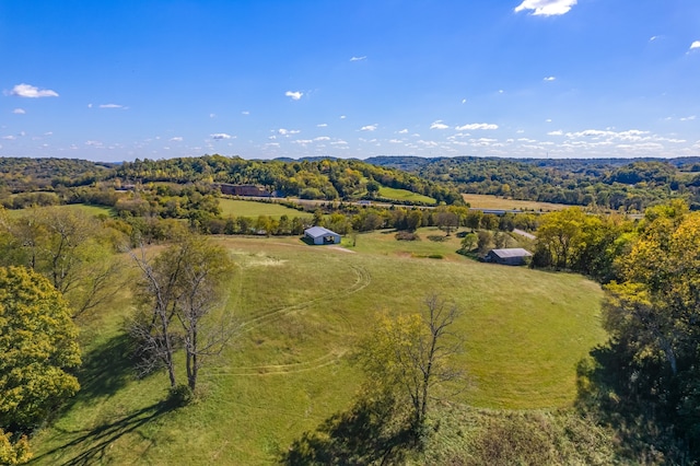 aerial view with a rural view