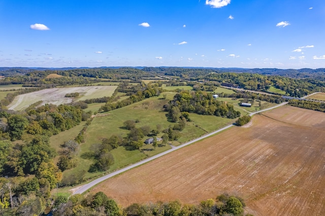 aerial view featuring a rural view