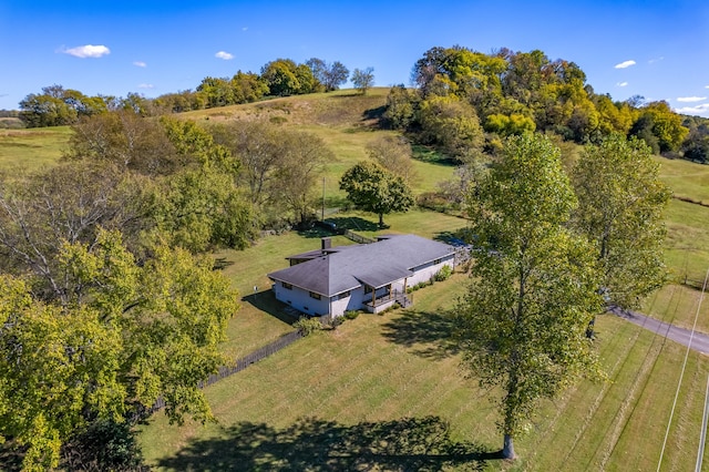 aerial view with a rural view