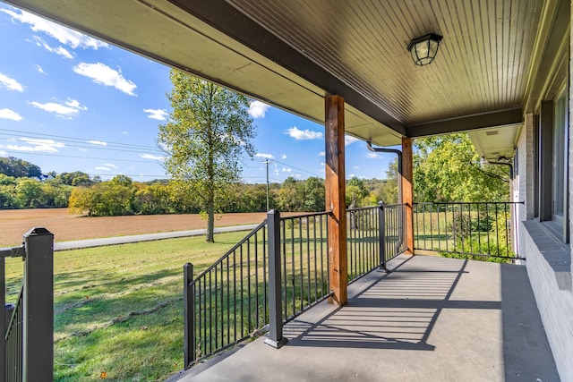 balcony featuring a porch