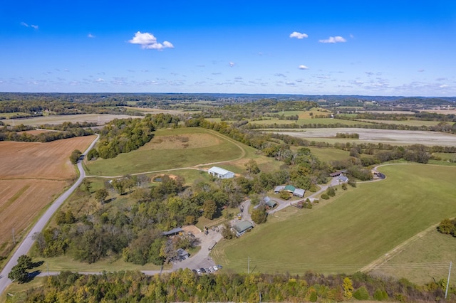 aerial view featuring a rural view