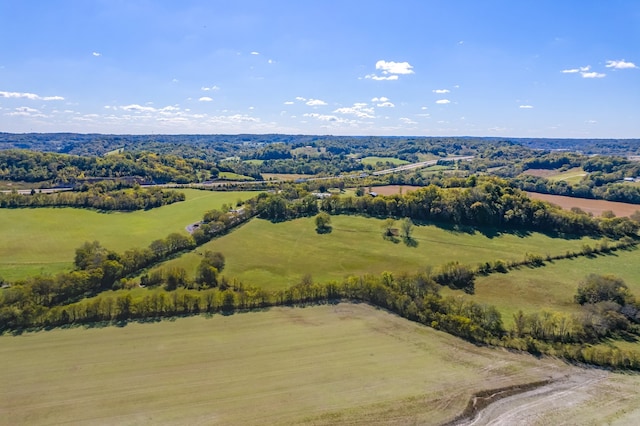 drone / aerial view with a rural view