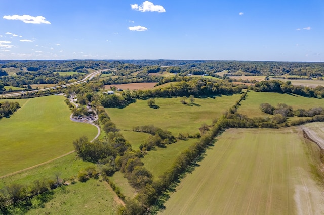 aerial view with a rural view