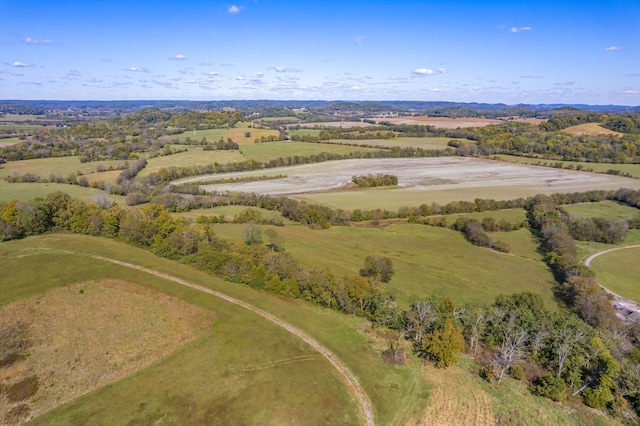 bird's eye view with a rural view