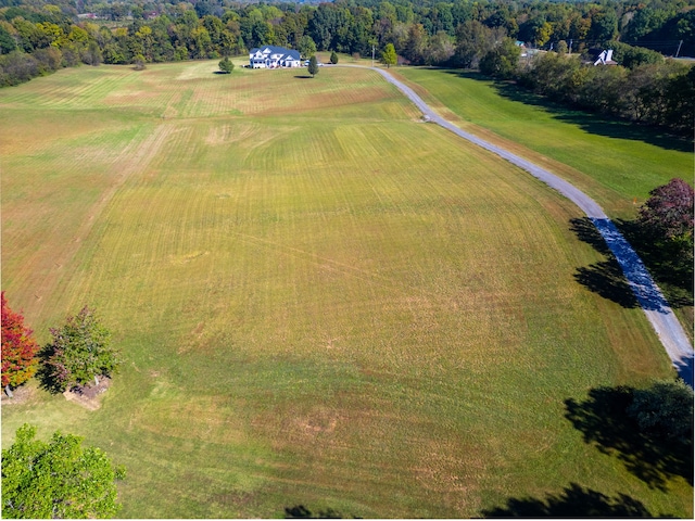 drone / aerial view featuring a rural view