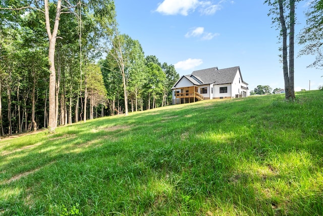 view of yard featuring a deck