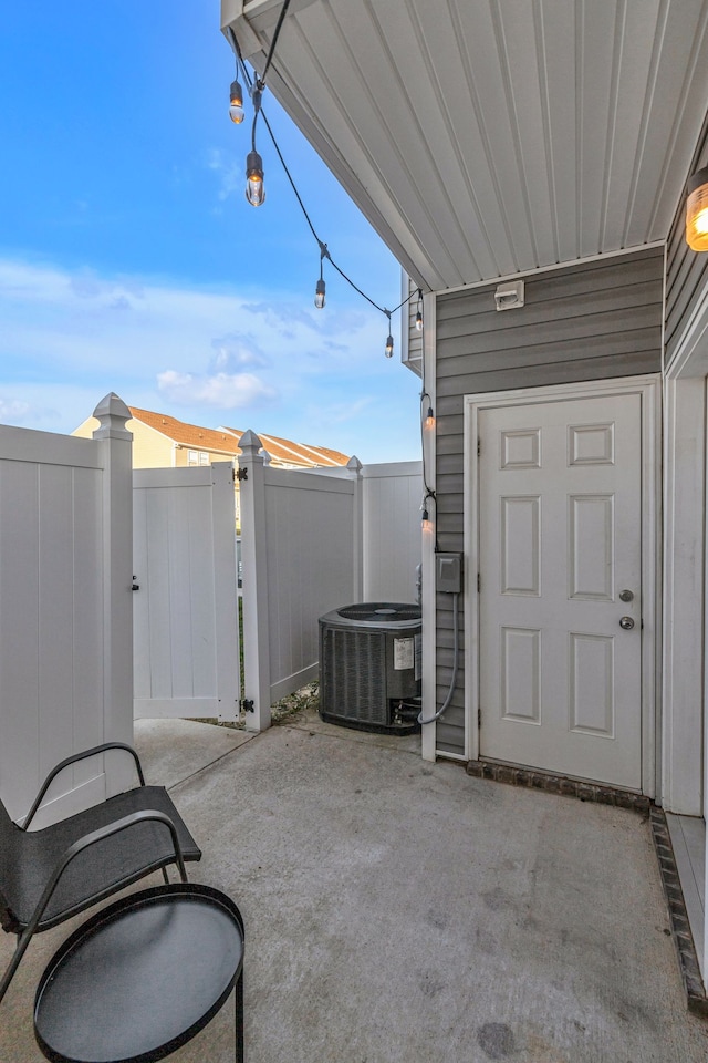 view of patio / terrace with central air condition unit