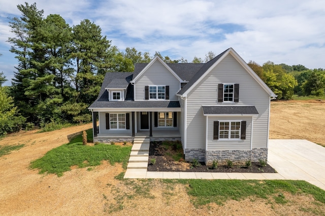 view of front of property with covered porch