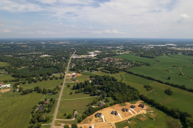 aerial view with a rural view