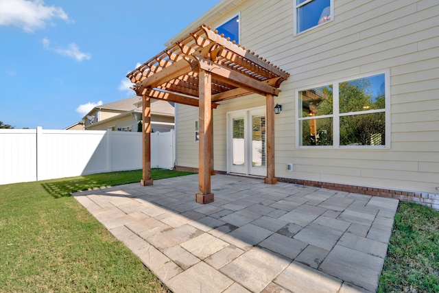 view of patio / terrace with a pergola