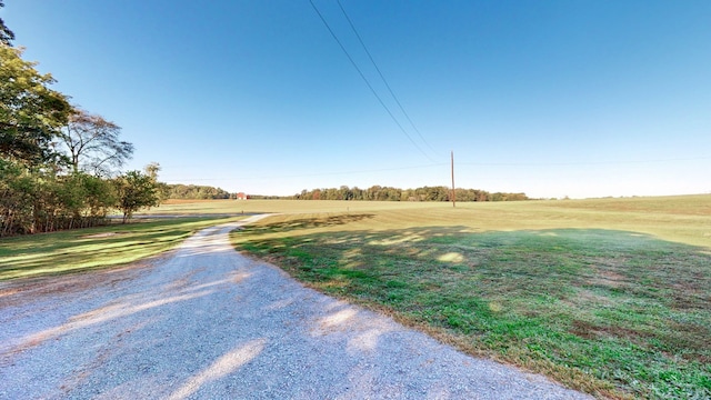 view of street with a rural view