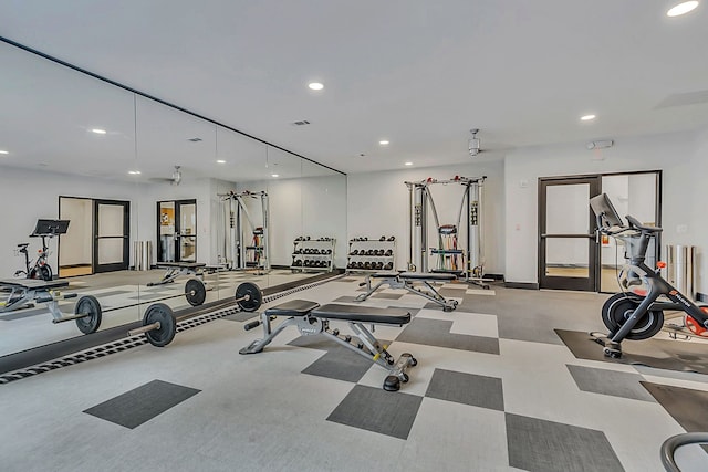 view of exercise room