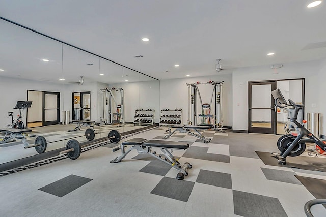 1677 54th Ave N Unit 218, Nashville, TN 37209 - workout area featuring recessed lighting