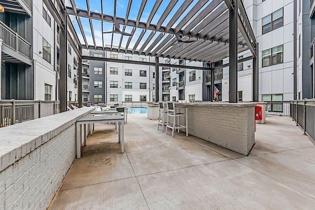 view of patio / terrace featuring a pergola