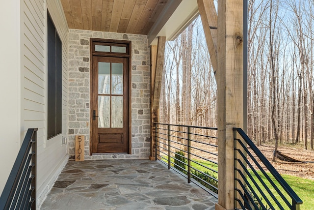 5104 Cobbler Ridge Ct, Franklin, TN 37064 - entrance to property featuring stone siding and covered porch