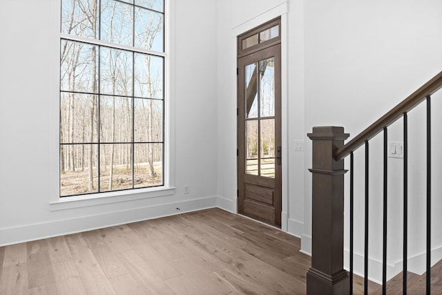 5104 Cobbler Ridge Ct, Franklin, TN 37064 - foyer entrance featuring stairway, baseboards, and wood finished floors