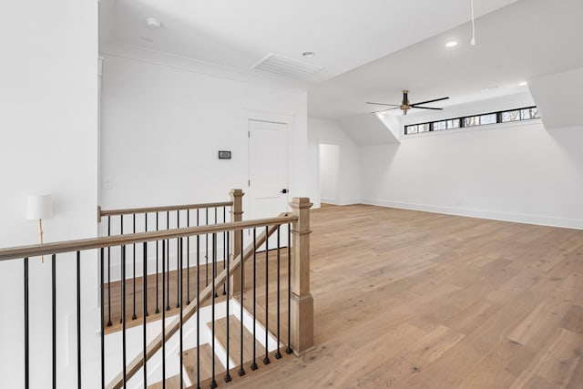 5104 Cobbler Ridge Ct, Franklin, TN 37064 - additional living space with light wood-style flooring, baseboards, visible vents, and ceiling fan