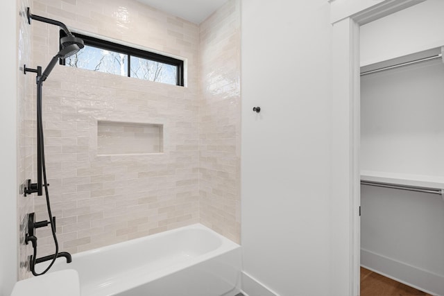 5104 Cobbler Ridge Ct, Franklin, TN 37064 - full bathroom with baseboards, wood finished floors, and shower / washtub combination