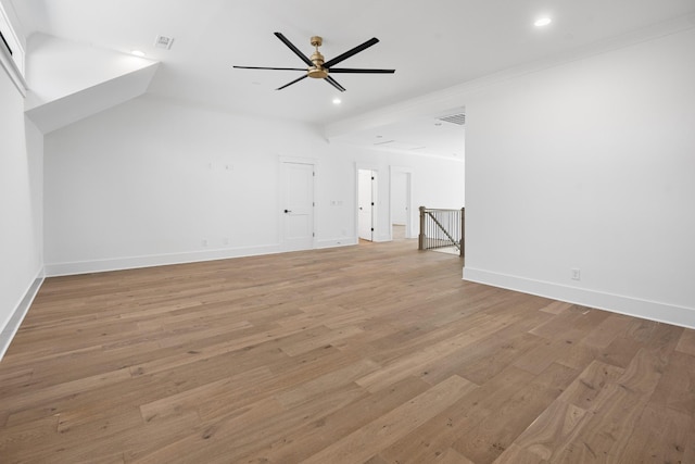 5104 Cobbler Ridge Ct, Franklin, TN 37064 - interior space featuring baseboards, recessed lighting, visible vents, ceiling fan, and light wood finished floors