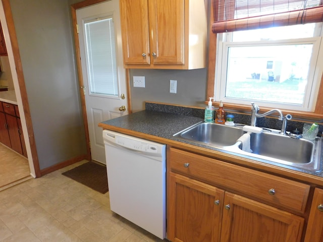 kitchen with sink and dishwasher