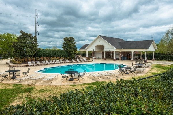 view of swimming pool featuring a patio