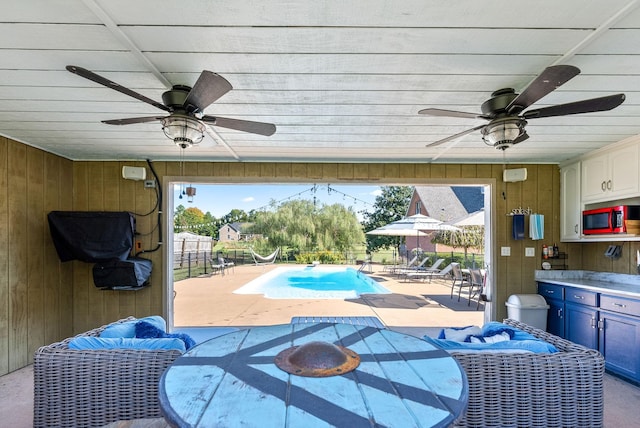 2264 Lock B Rd N, Clarksville, TN 37043 - view of patio with a ceiling fan and an outdoor pool