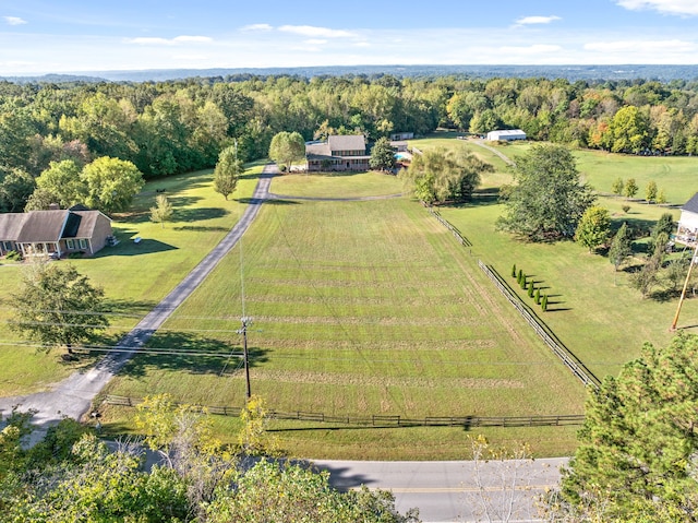 drone / aerial view featuring a rural view