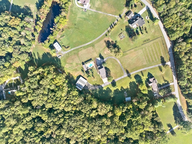 drone / aerial view with a rural view