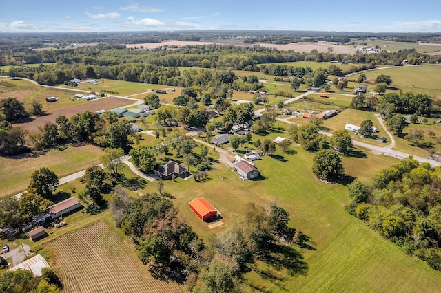 drone / aerial view with a rural view