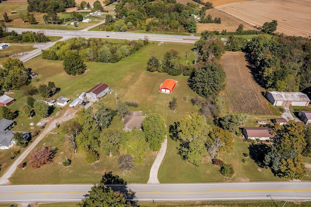 aerial view featuring a rural view