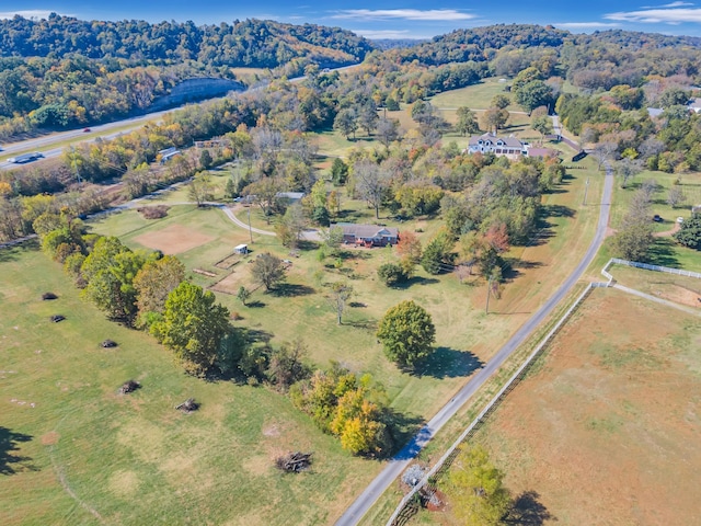 bird's eye view with a rural view