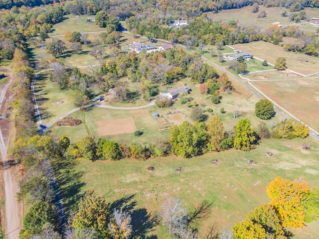 aerial view with a rural view