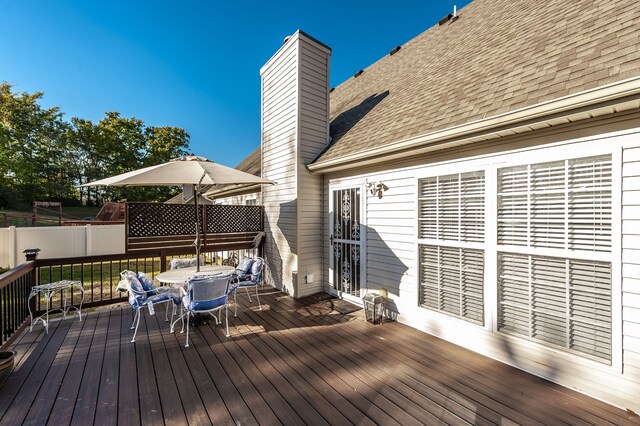 view of wooden deck