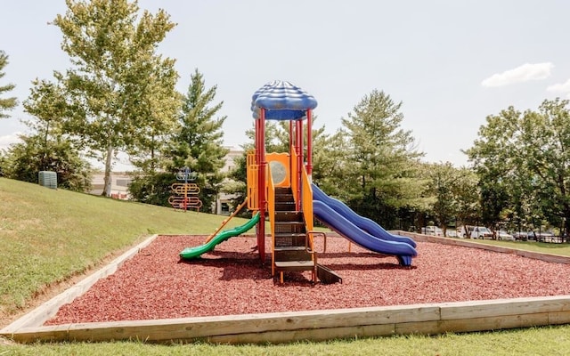 view of play area with a yard