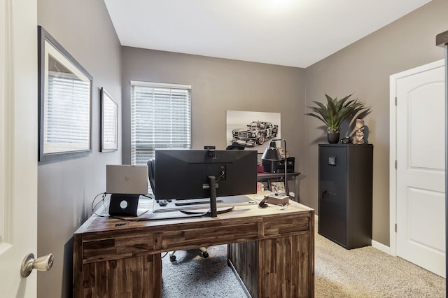 office space with light carpet