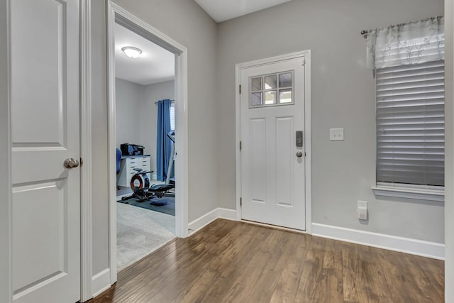 entrance foyer with dark wood-type flooring