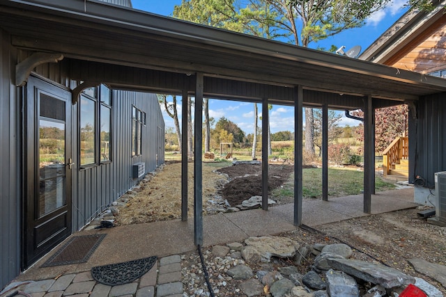 view of patio / terrace featuring central air condition unit