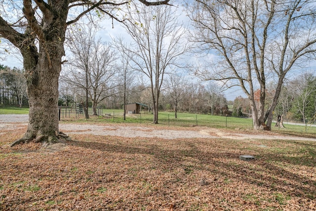 view of yard featuring a rural view