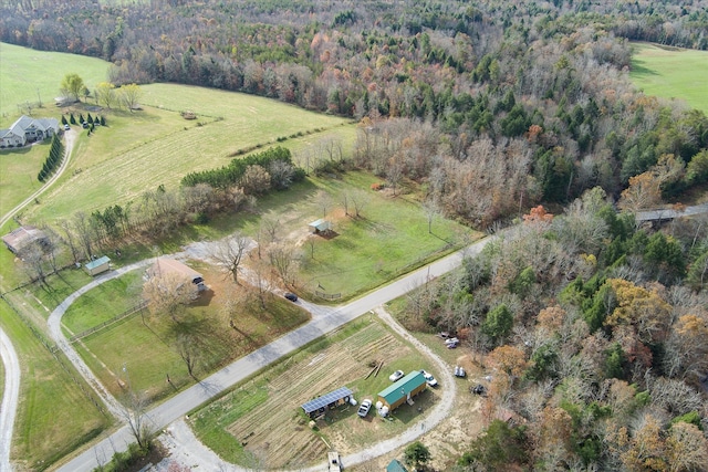 aerial view featuring a rural view