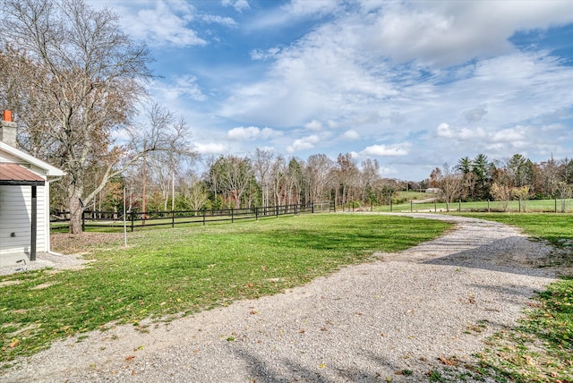 exterior space featuring a rural view