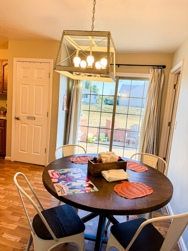 dining space featuring light hardwood / wood-style flooring