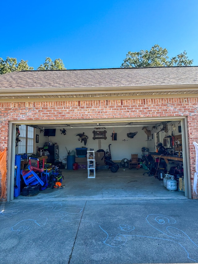 view of garage