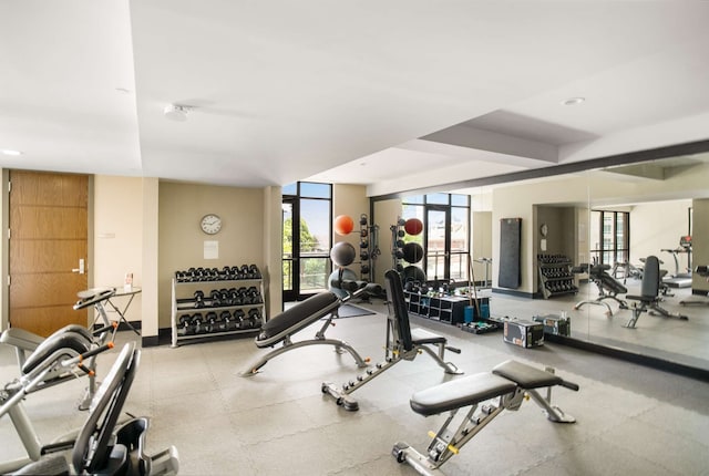 view of workout area